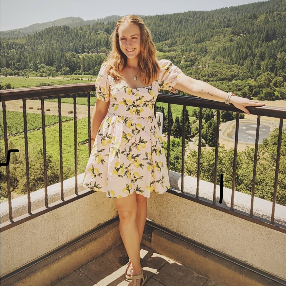 Lulu’s Floral Lemon Print Dress (“Squeeze the Day” Dress)